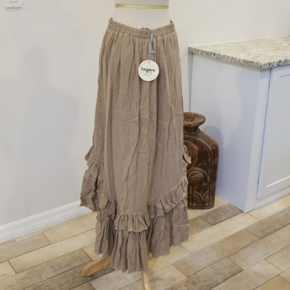 Hayden Boho High Low Hippie Ruffle Skirt - Picture 2 of 3